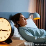 Home 20 바이오해킹과 체형 변화 - A serene bedroom scene showcasing a Dutch adult woman peacefully sleeping in a cozy, modern bedroom ...